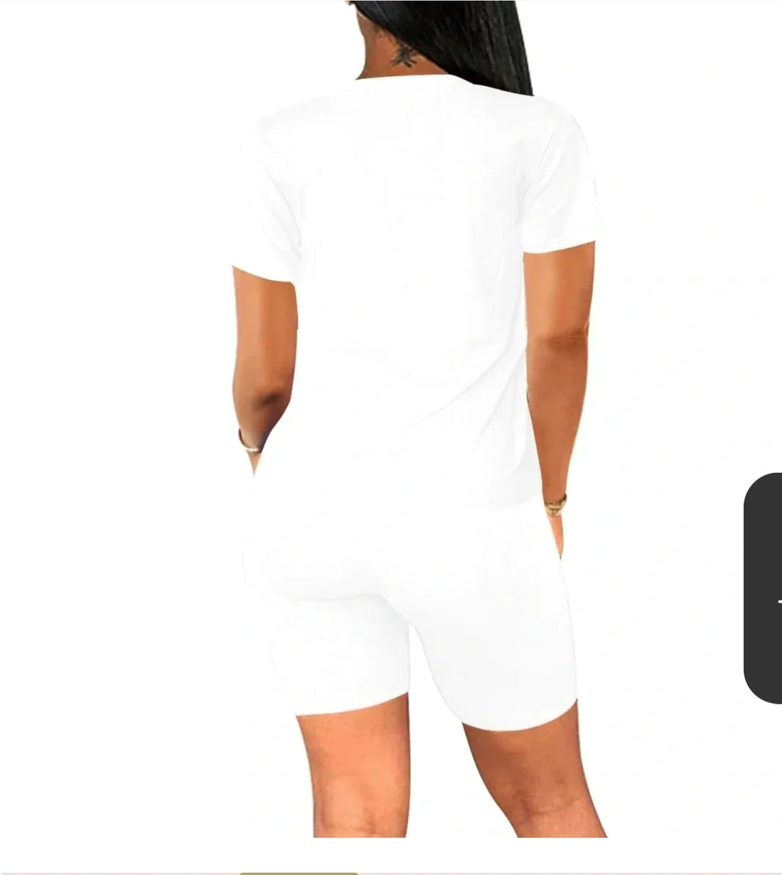 New Orleans Saints Women's White & Gold Two Piece Causal Short Set