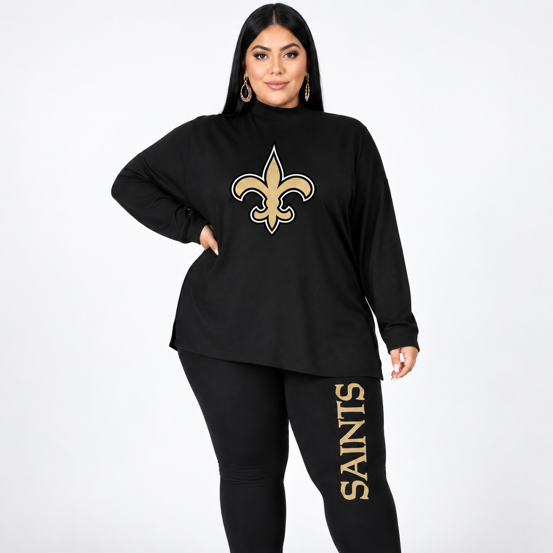 New Orleans Saints Women's Black and Gold (Plus Size) 2Pc Pants Set