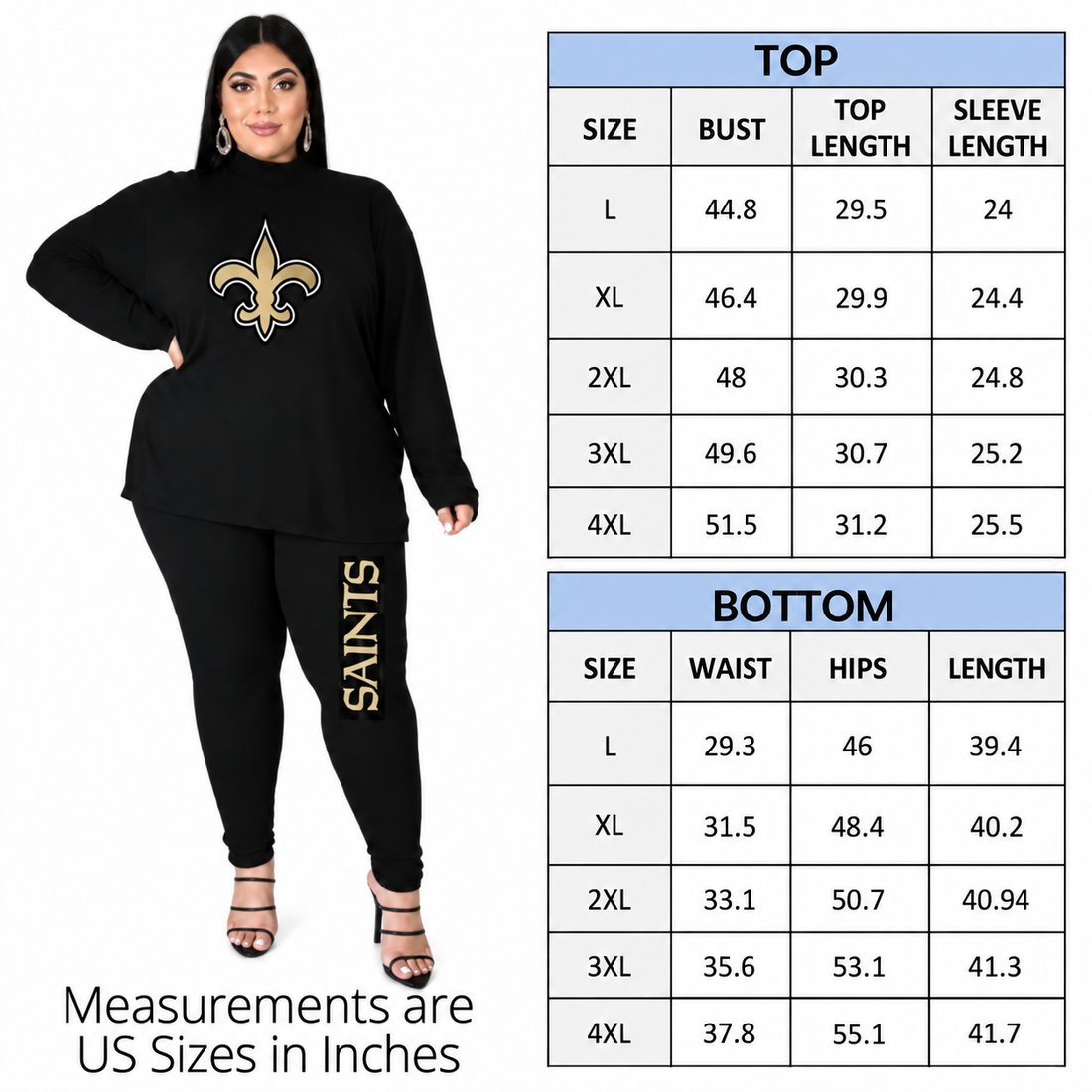 New Orleans Saints Women's Black and Gold (Plus Size) 2Pc Pants Set