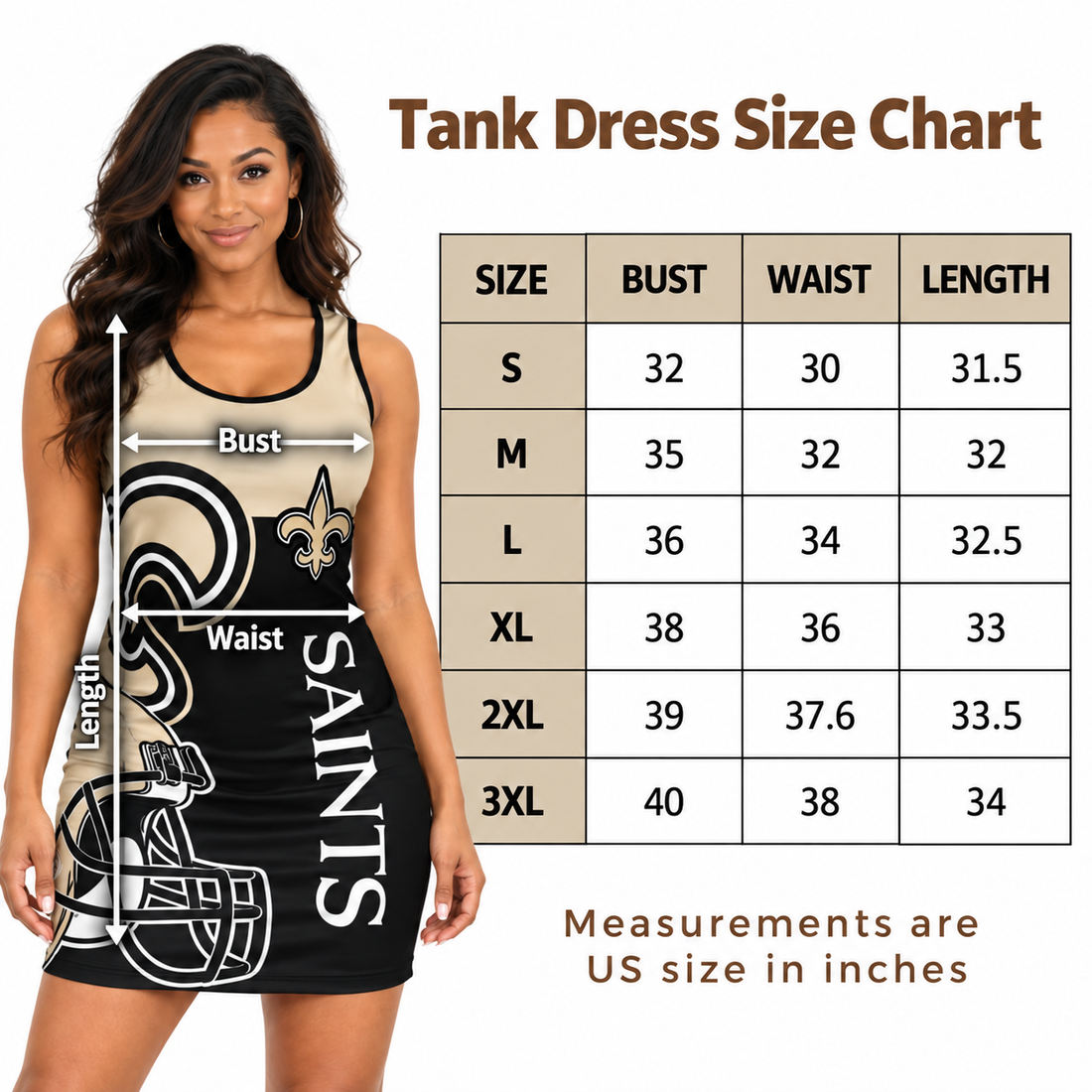 New Orleans Saints Women's Ultimate Fan Sleeveless Tank Dress