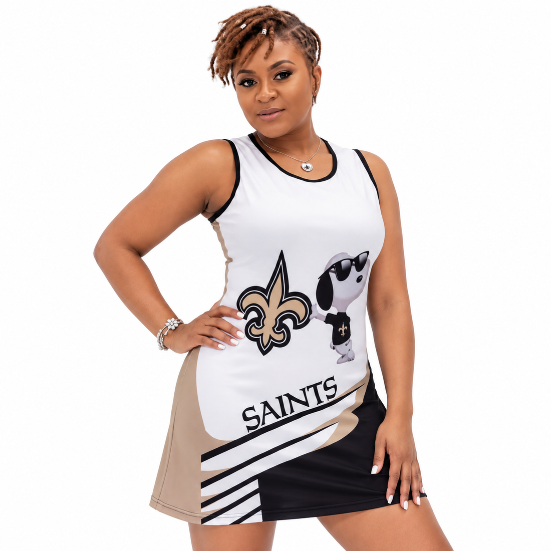 New Orleans Saints Women's Cool Snoopy Sleeveless Tank Dress