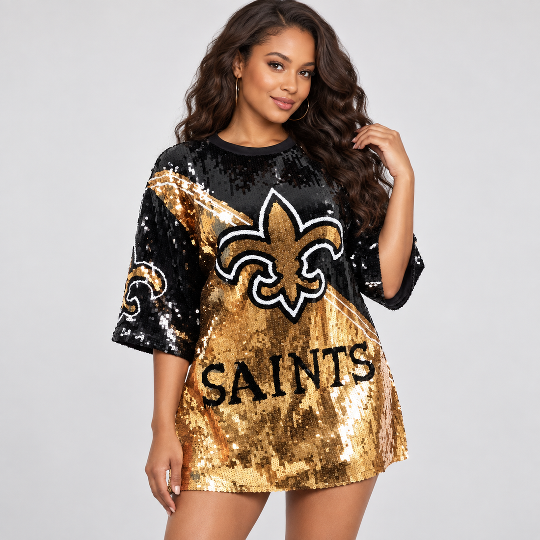 new orleans saints dresses for ladies Sequin – The Who Dat Store New fashion