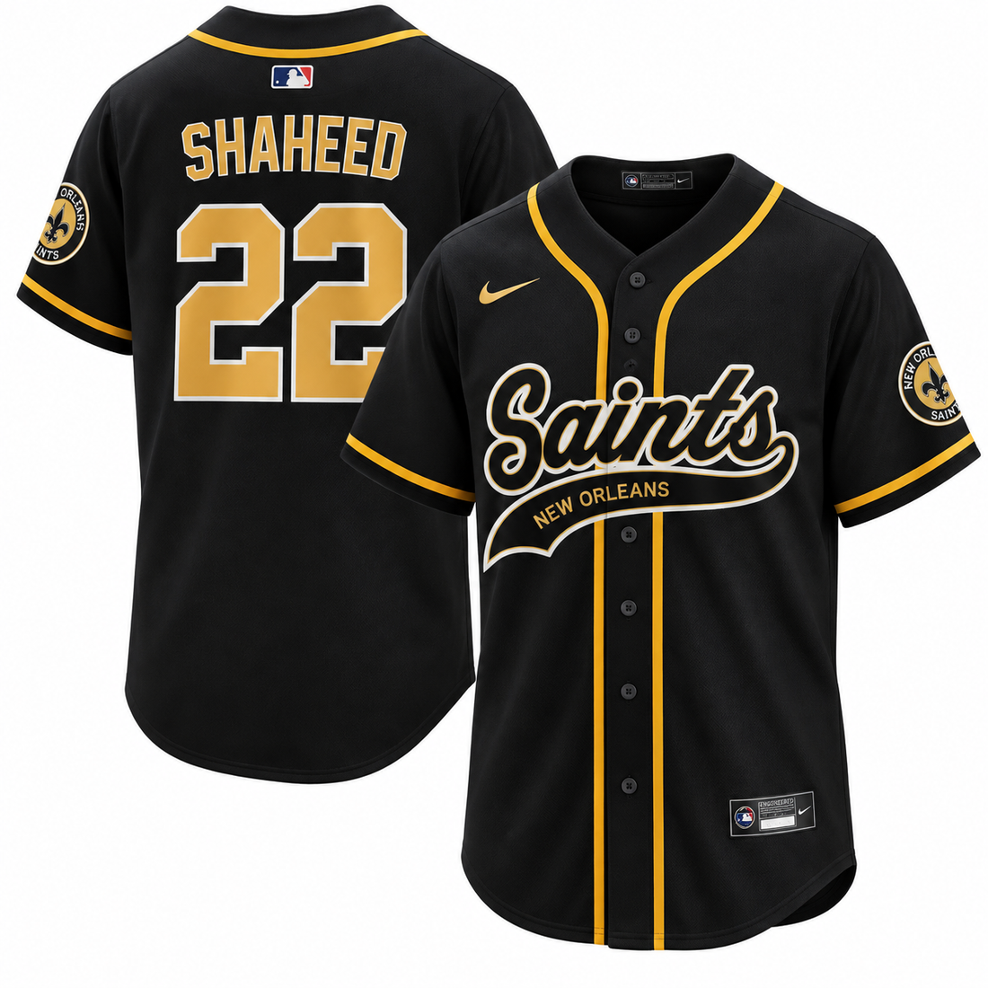 New Orleans Saints Rashid Shaheed "Black Vapor" Limited Stitched Baseball Jersey (Copy)
