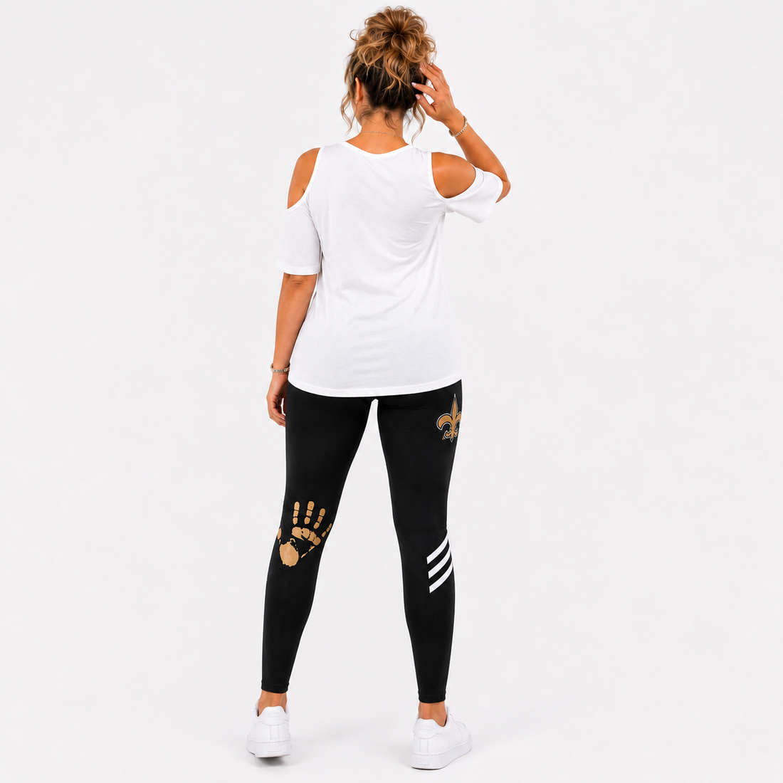 New Orleans Saints Women's Peace & Love Cold Shoulder Blouson 2pc Set