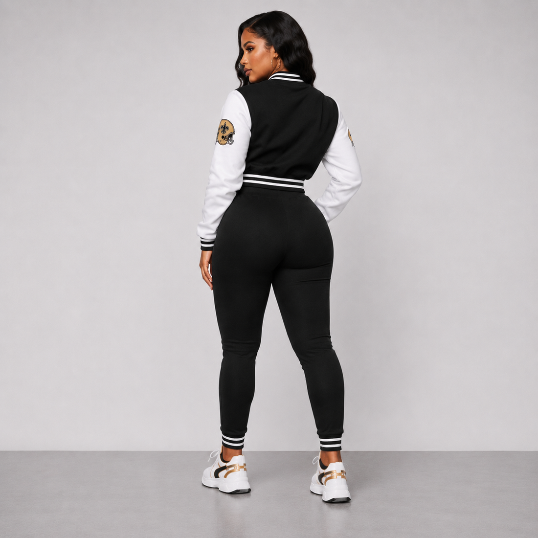 New Orleans Saints Women's Black Blitz 2Pc Tracksuit