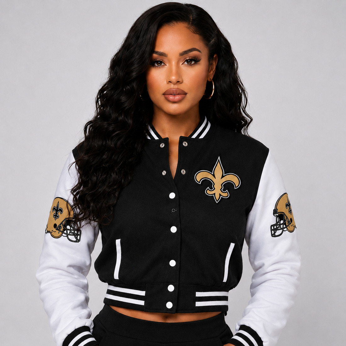 New Orleans Saints Women's Black Blitz 2Pc Tracksuit