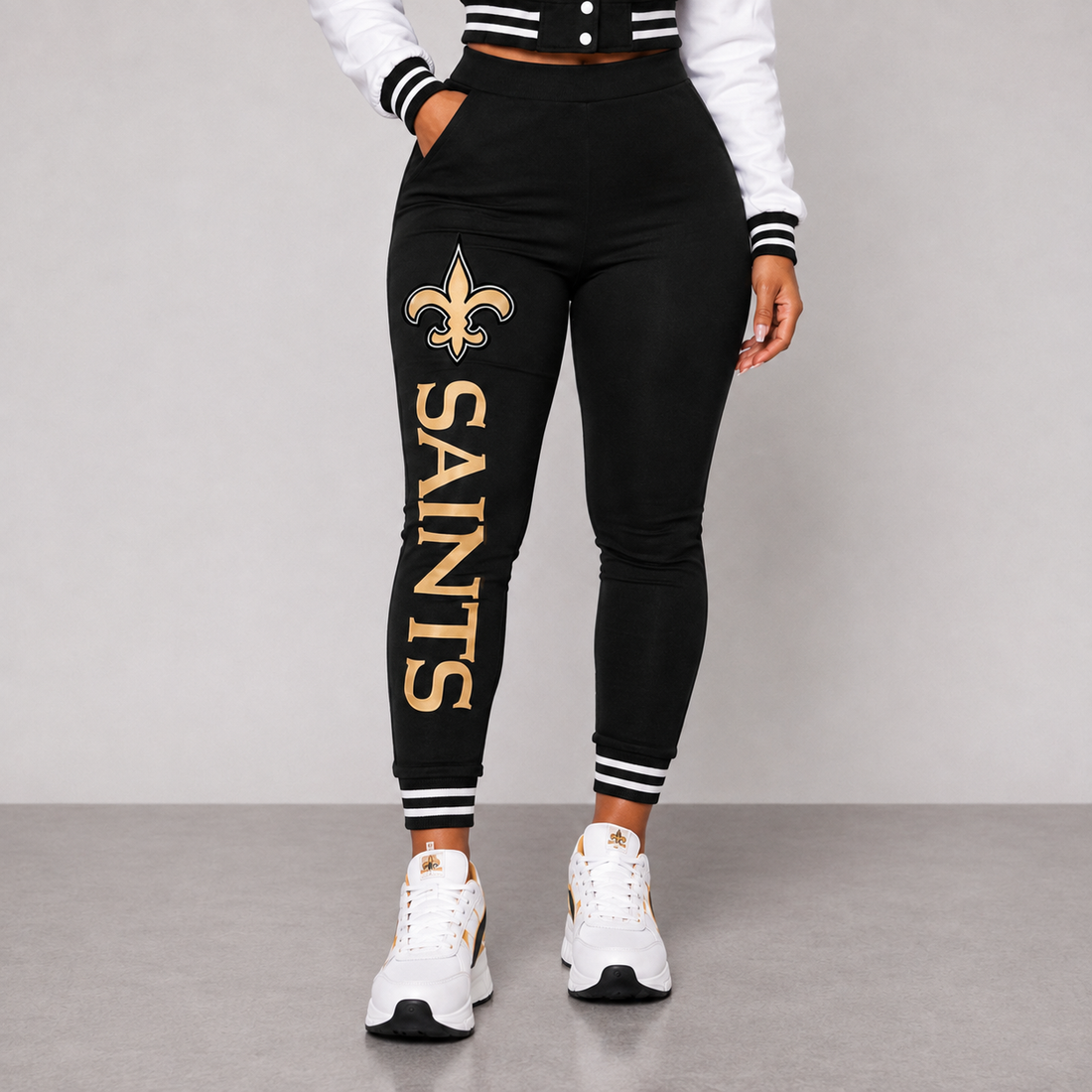 New Orleans Saints Women's Black Blitz 2Pc Tracksuit