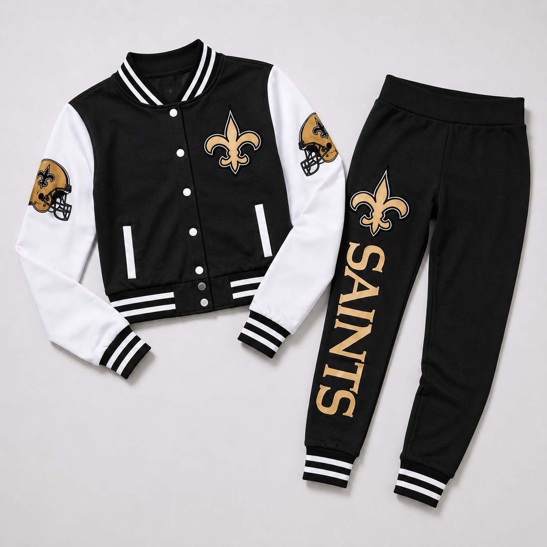 New Orleans Saints Women's Black Blitz 2Pc Tracksuit