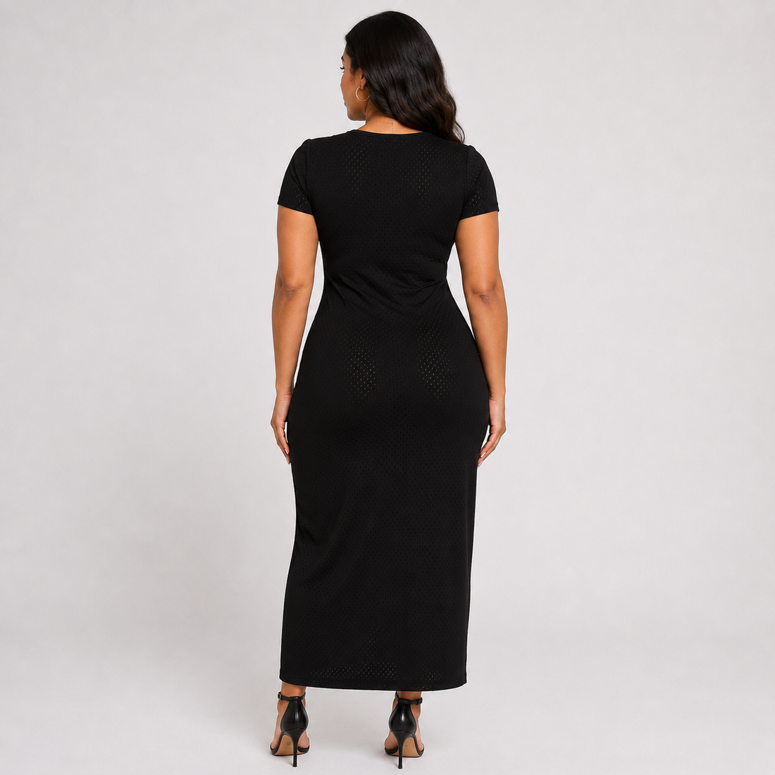 New Orleans Saints Women's "Black Elegance" Bodycon Lace Up Dress