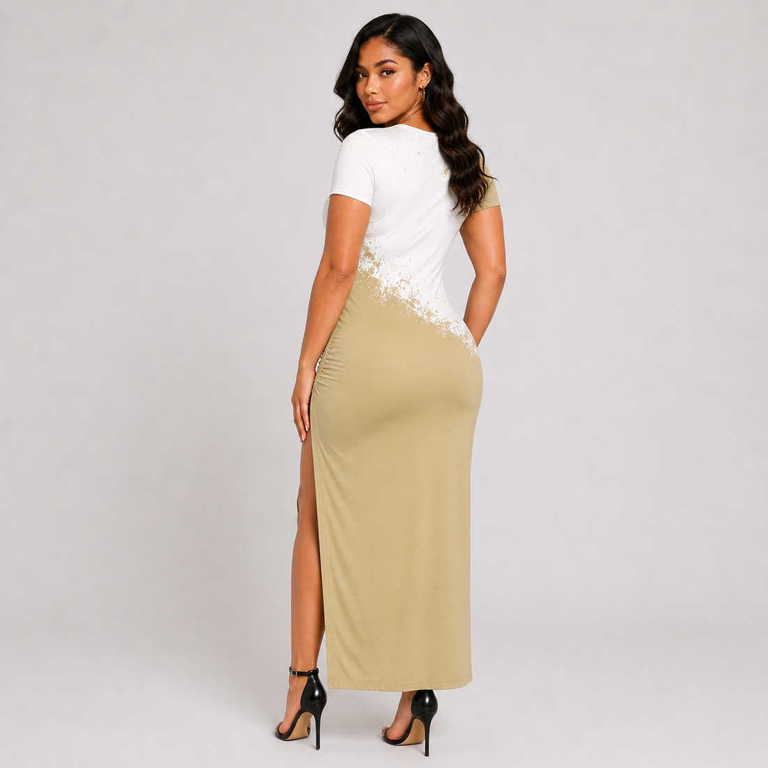 New Orleans Saints Women's "Golden Logo" Bodycon Lace Up Dress