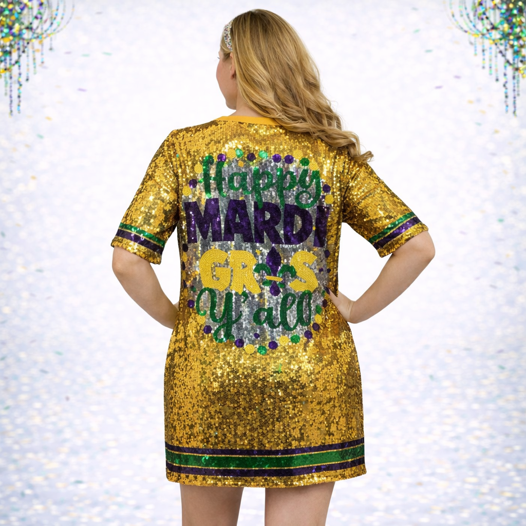 Mardi Gras "Golden Festival" Sequin Dress