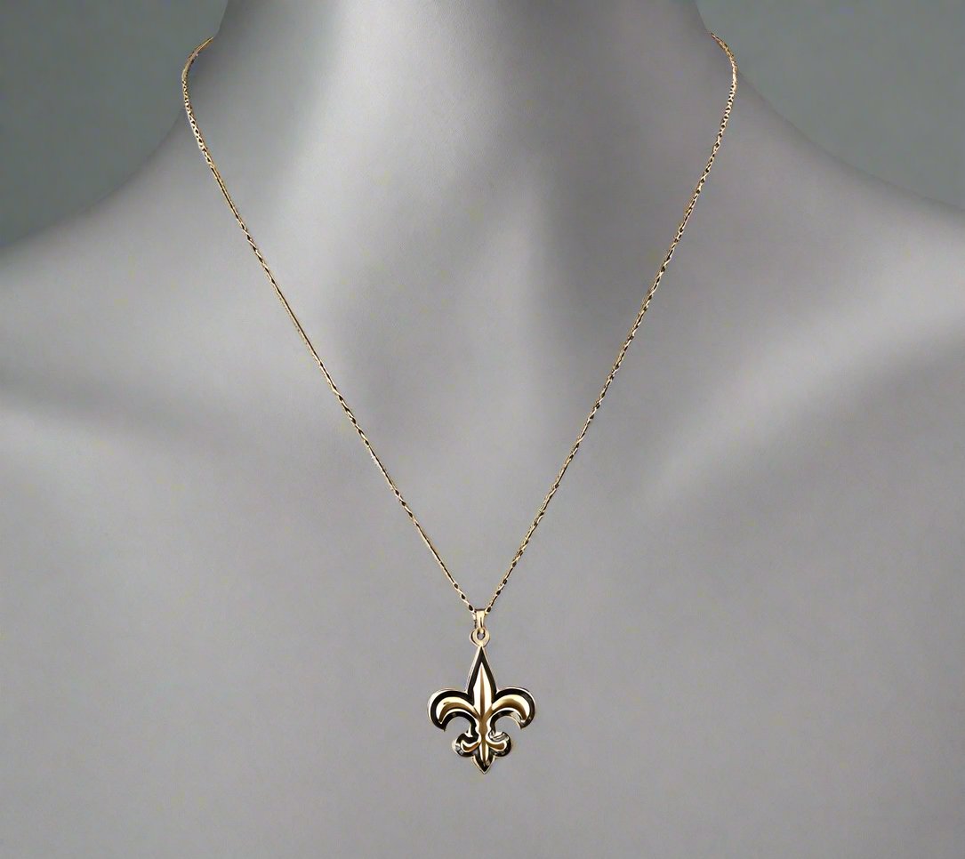 Women's New Orleans Saints Gold Fleur De Lis Pendant Necklace