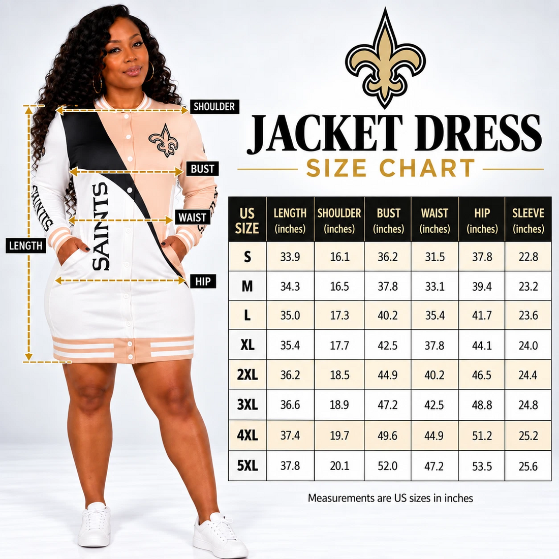New Orleans Saints Women's Varsity Snap Up Jacket Dress
