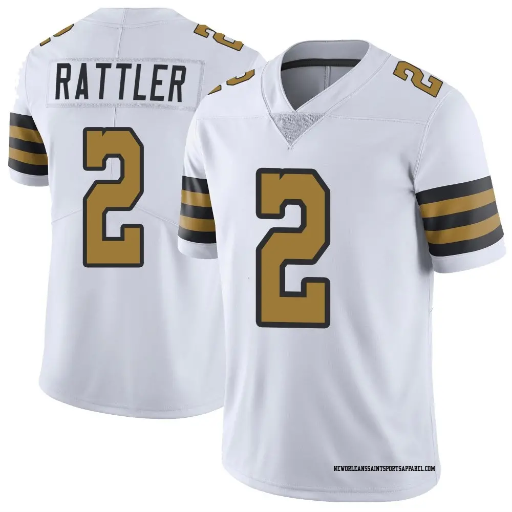 New Orleans Saints #2 Spencer Rattler White Color Rush Vapor Jersey