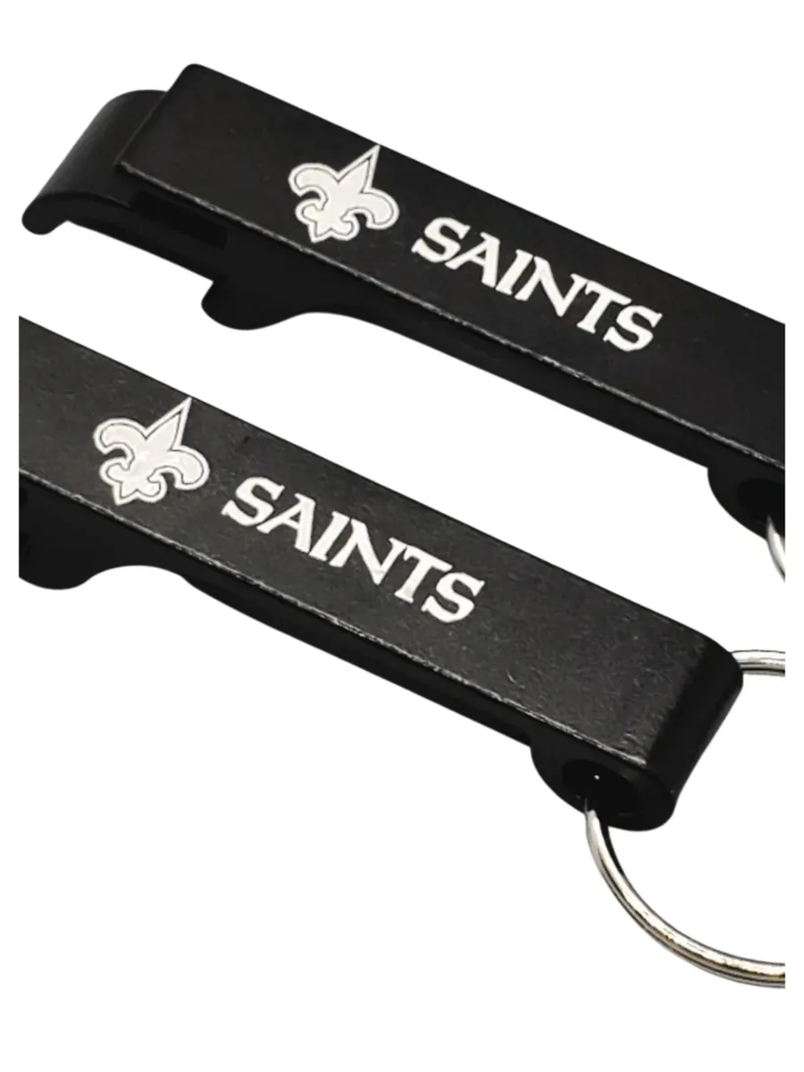 New Orleans Saints Black and Gold 4 Piece "Bottle Opener" Keychain Set