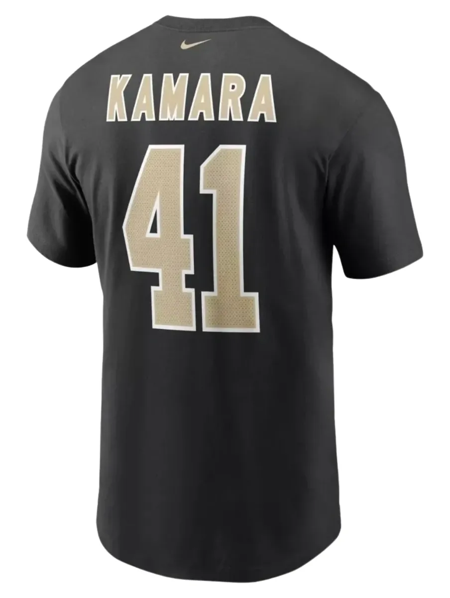 New Orleans Saints Alvin Kamara Black Game Day Jersey T-shirt