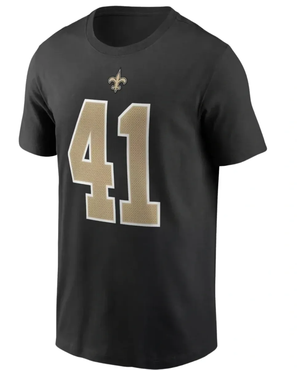 New Orleans Saints Alvin Kamara Black Game Day Jersey T-shirt