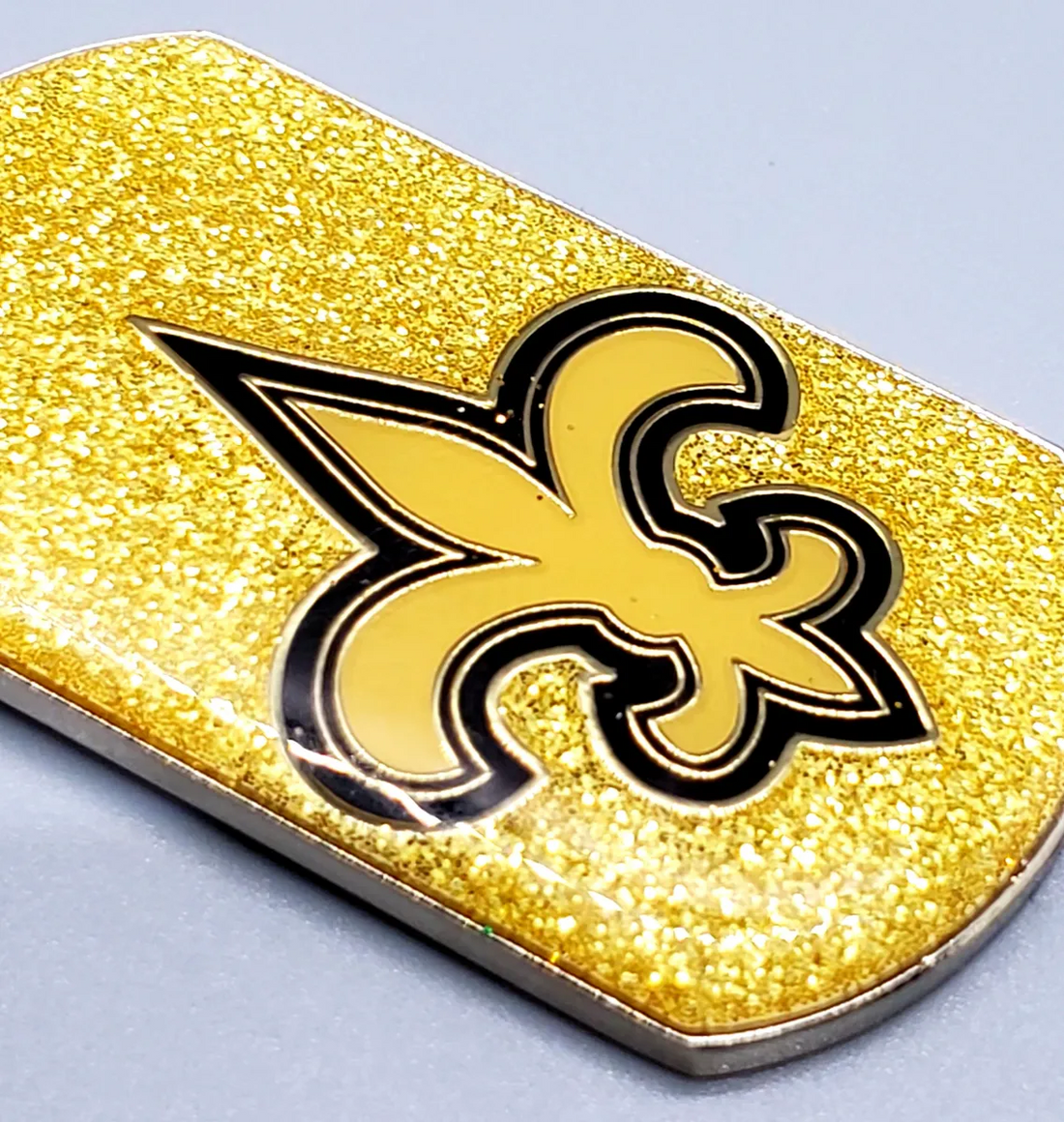 New Orleans Saints Bling Dog Tag Pendant Necklace