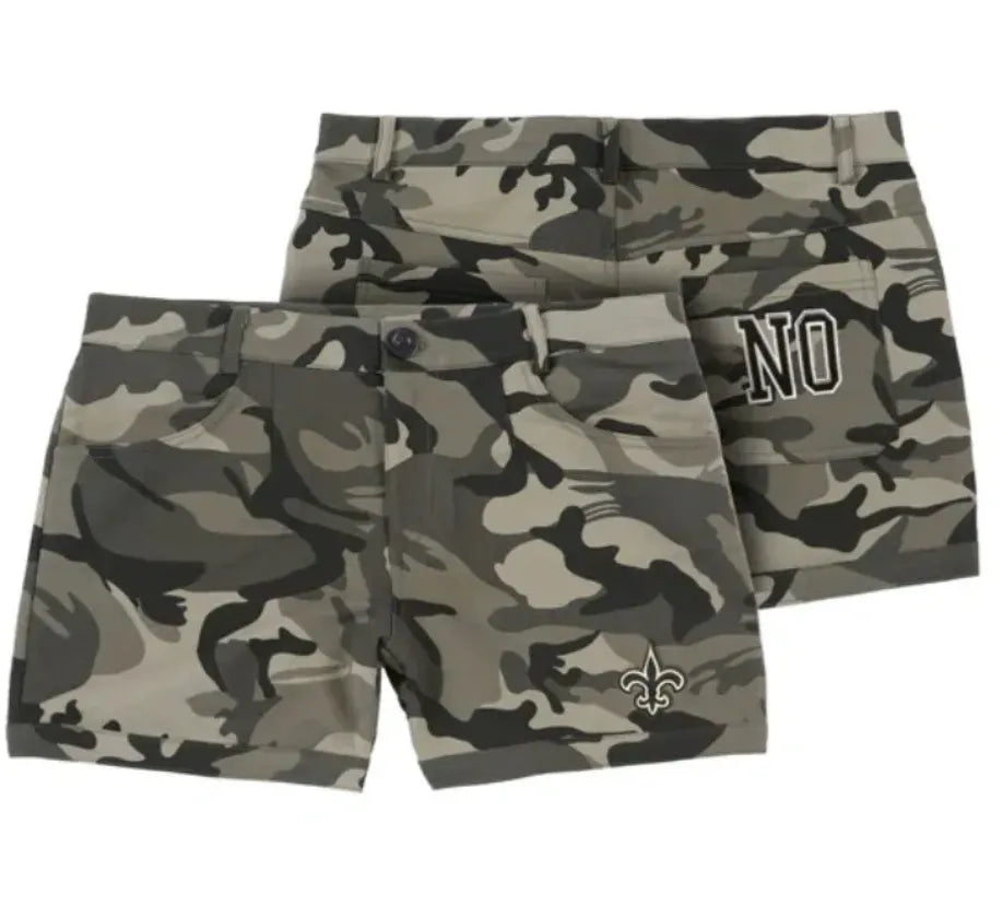 New Orleans Saints Women's Clubhouse Camo Shorts