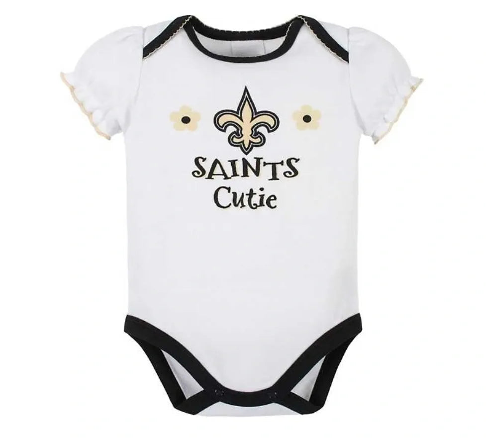 Gerber Infant Girls' New Orleans Saints Bodysuits 3-Pack