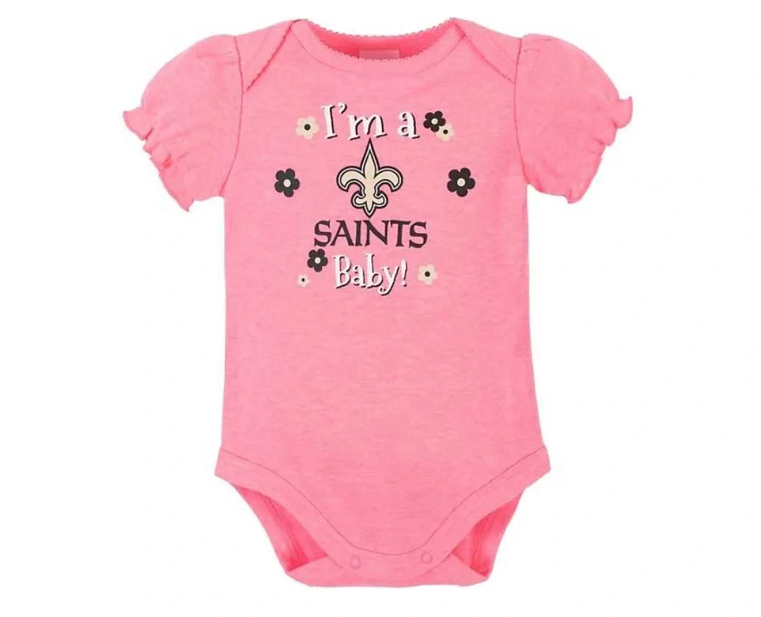 Gerber Infant Girls' New Orleans Saints Bodysuits 3-Pack