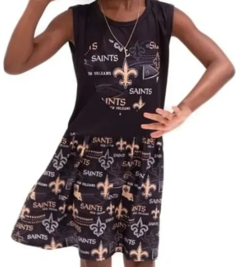 New Orleans Saints Lil Divas Black "Loving Heart" Tank Dress