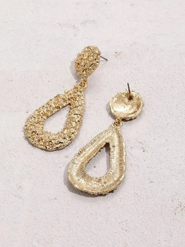 Women's Gold Sequin Stud Dangle Earrings