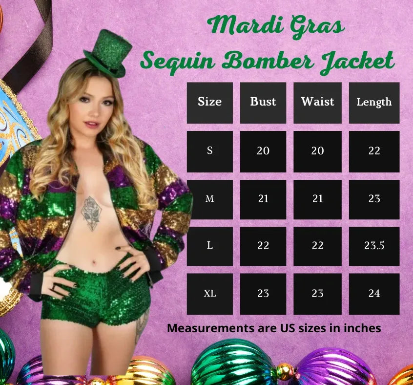 Mardi Gras Harlequin Sequin Bomber Jacket