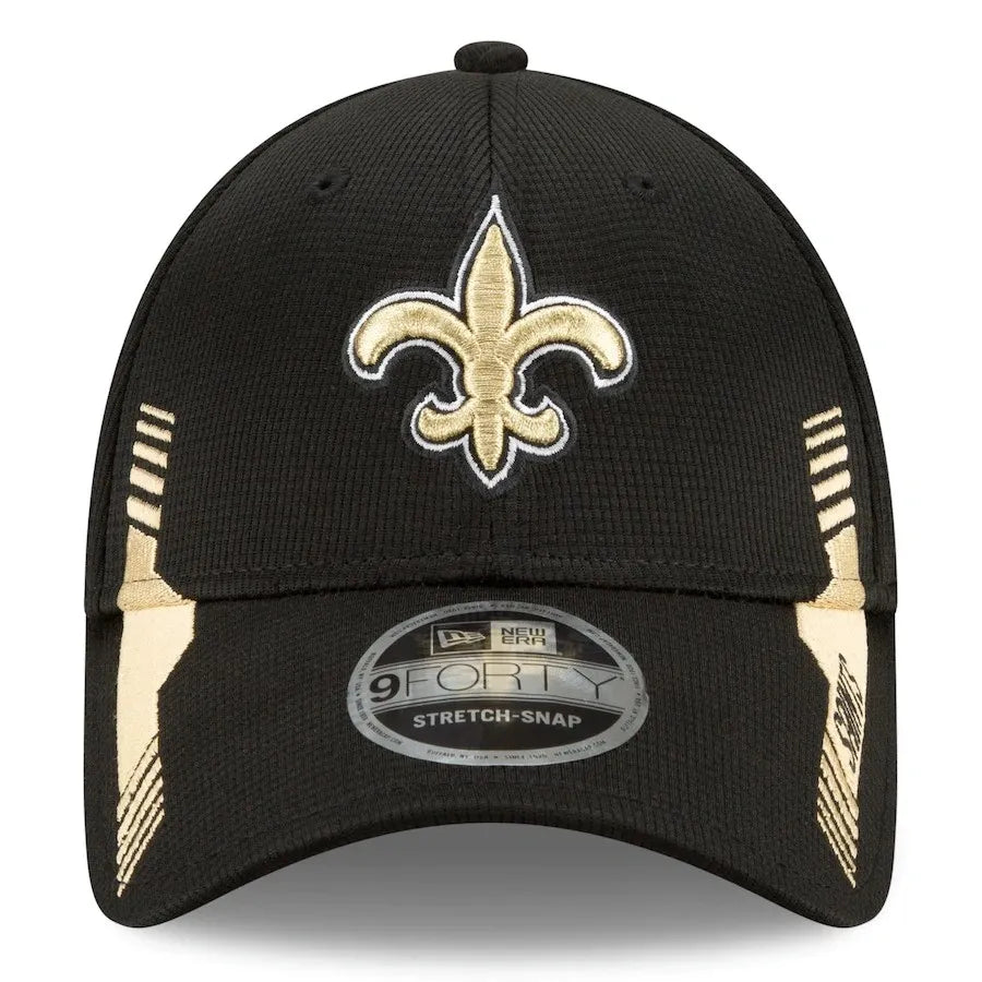 New Orleans Saints Sideline Home Black & Gold 39THIRTY Stretch Fit