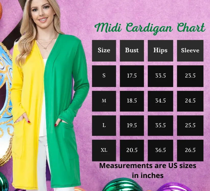 Mardi Gras Purple Passion Midi Cardigan