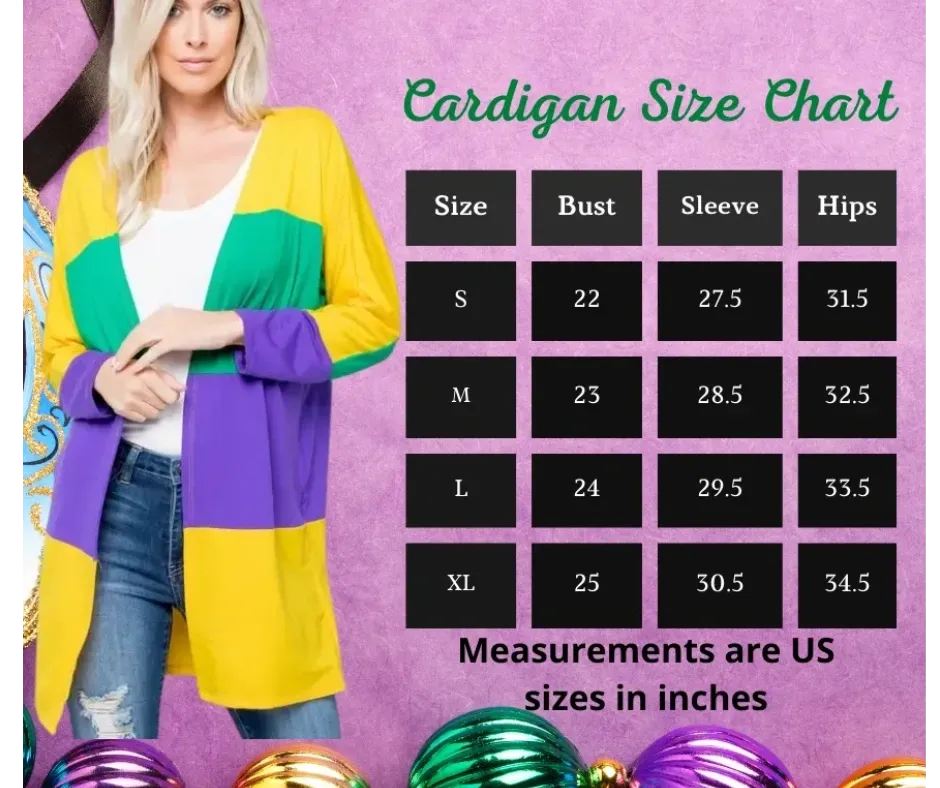 Mardi Gras Open Cardigan Top