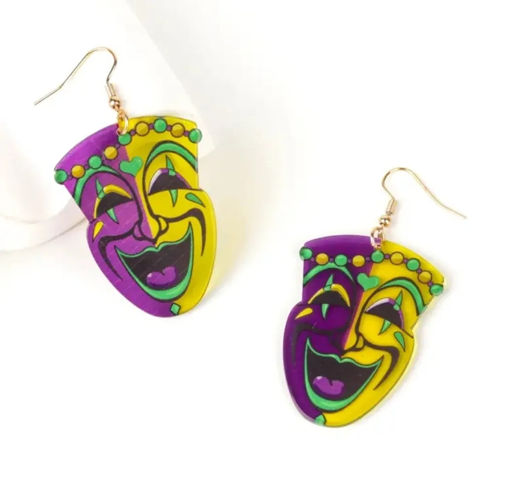 Mardi Gras Happy Jesters Earrings