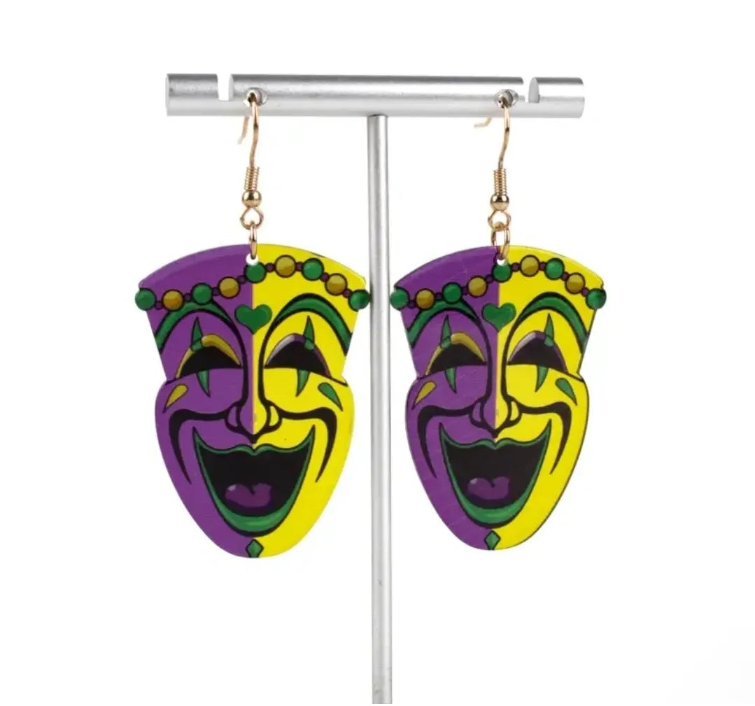 Mardi Gras Happy Jesters Earrings