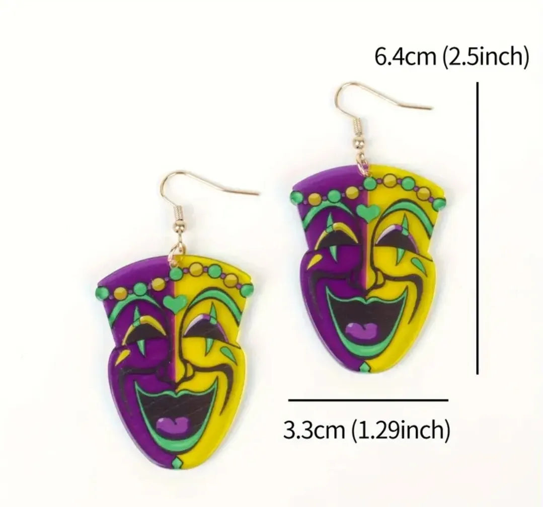 Mardi Gras Happy Jesters Earrings