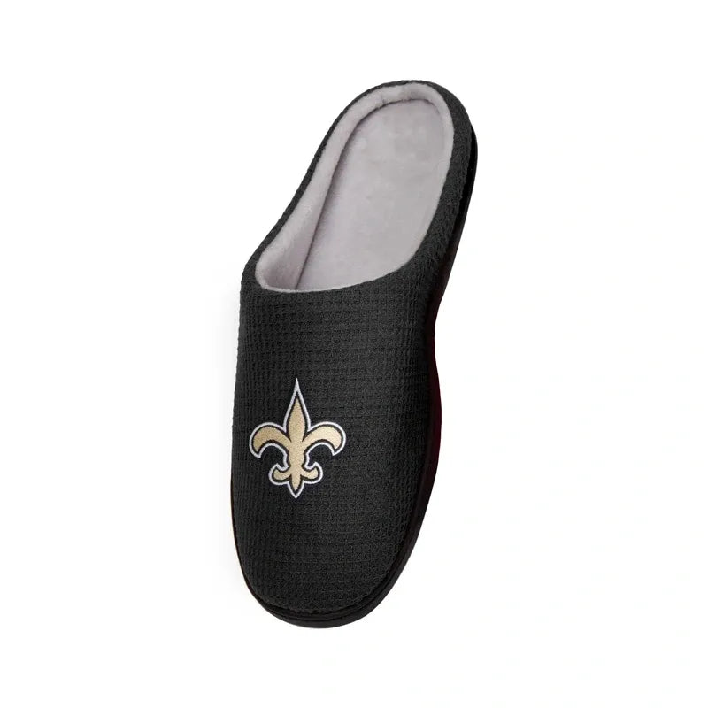 FOCO NEW ORLEANS SAINTS NFL MENS MEMORY FOAM SLIDE SLIPPERS