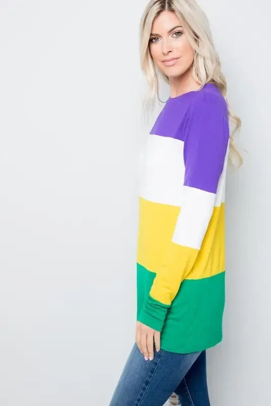 Mardi Gras Multi-Color Tunic Top