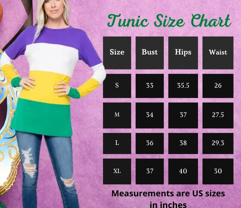 Mardi Gras Multi-Color Tunic Top