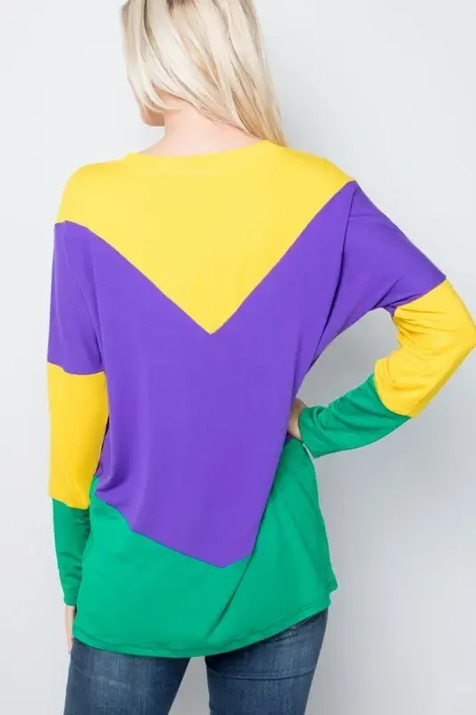 Mardi Gras Multi-Color Long Tunic Top