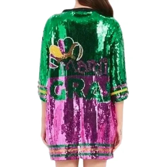 Women's Mardi Gras "Twin Jesters" Sequin Party Dress