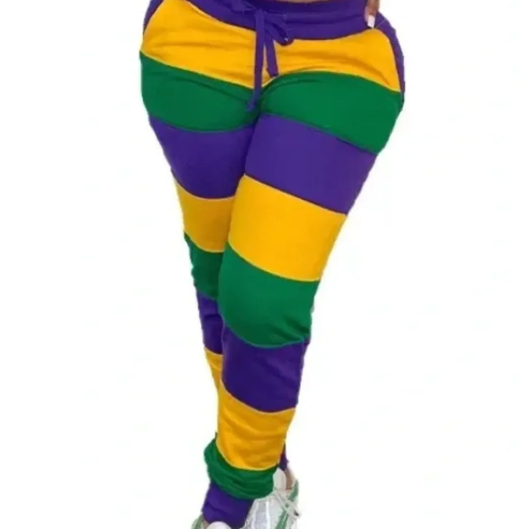 Women's Mardi Gras New Orleans Two Piece Pants Set