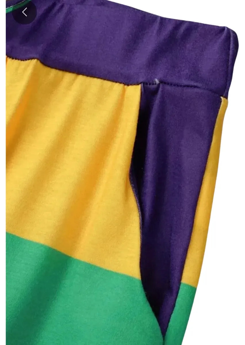 Women's Mardi Gras New Orleans Two Piece Pants Set