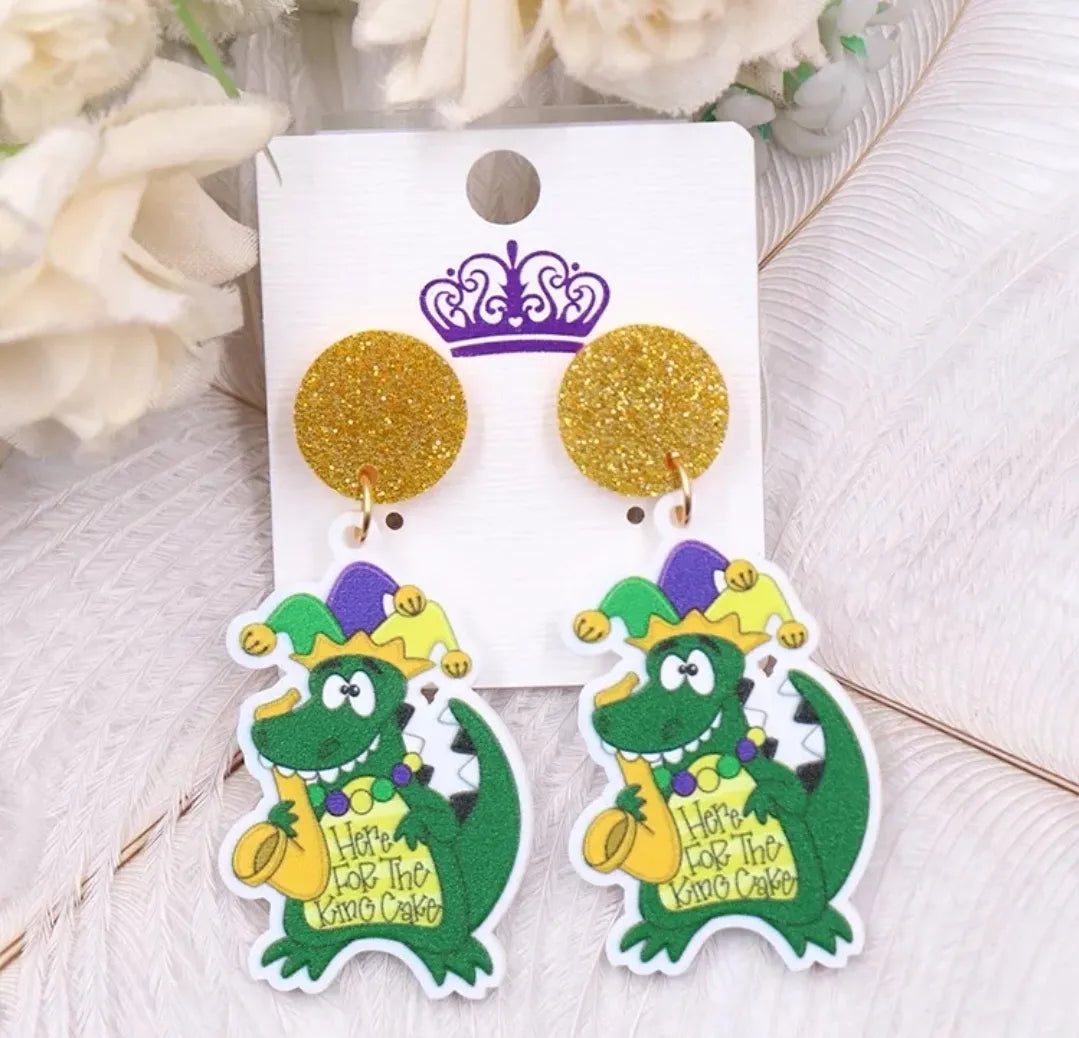 Mardi Gras Carnival Stud Dangle Earrings