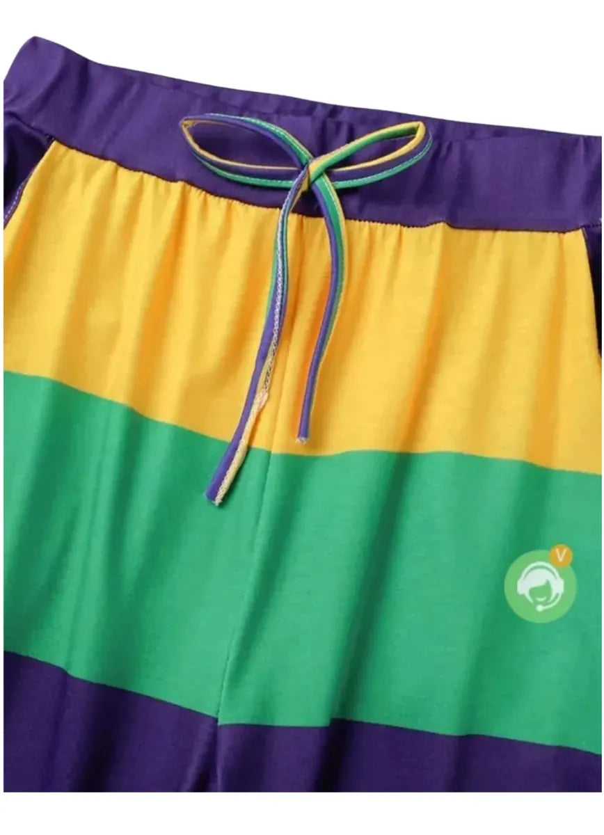 Women's Mardi Gras New Orleans Two Piece Pants Set