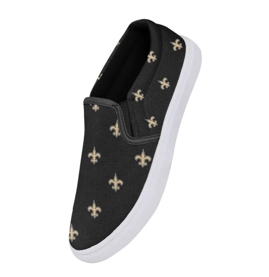 New Orleans Saints Women's Repeat Logo Slip On Canvas Shoe