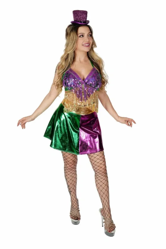 Mardi Gras Multi-Colored Shiny Skirt