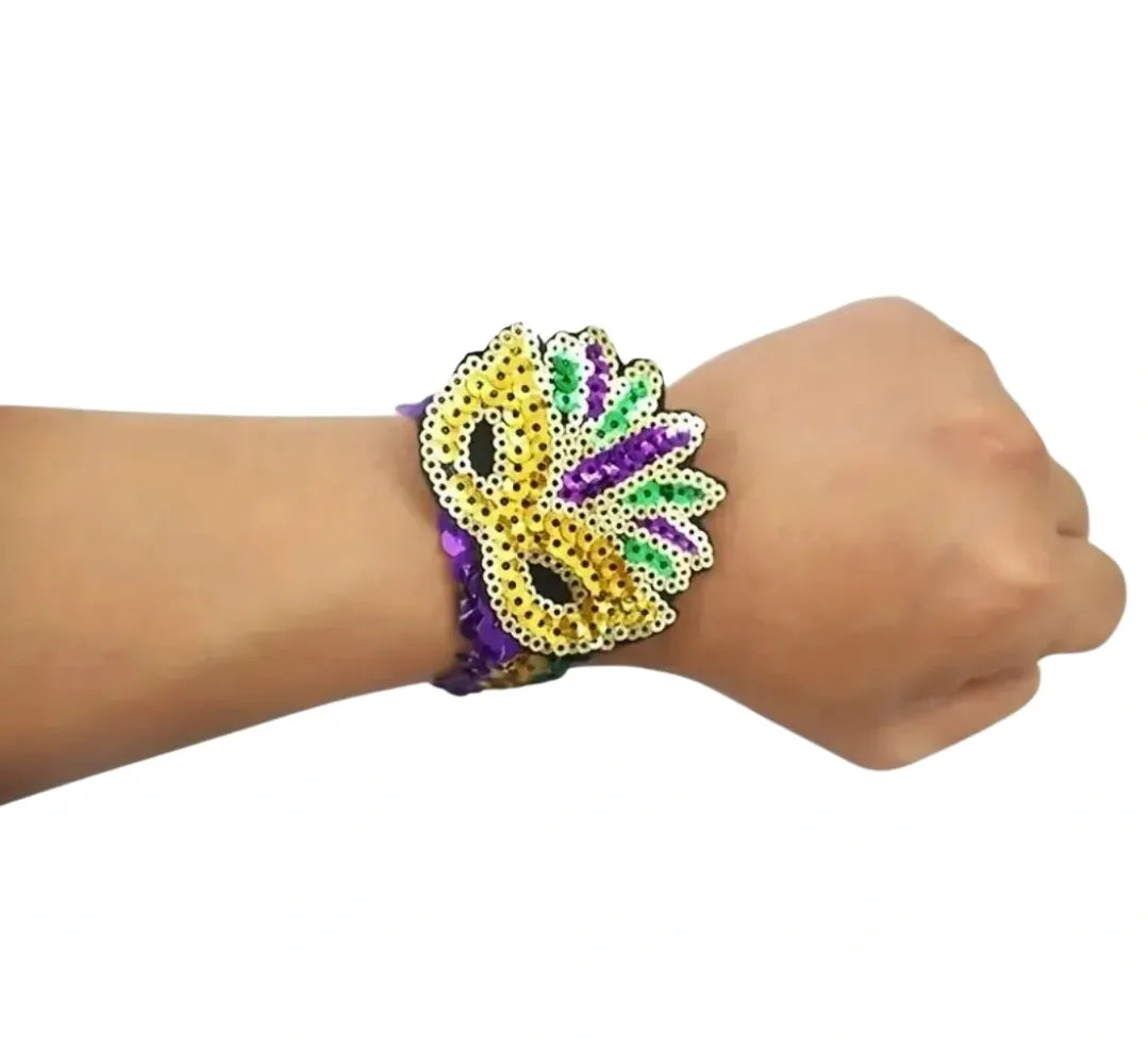 Mardi Gras Mask Sequin Arm Band