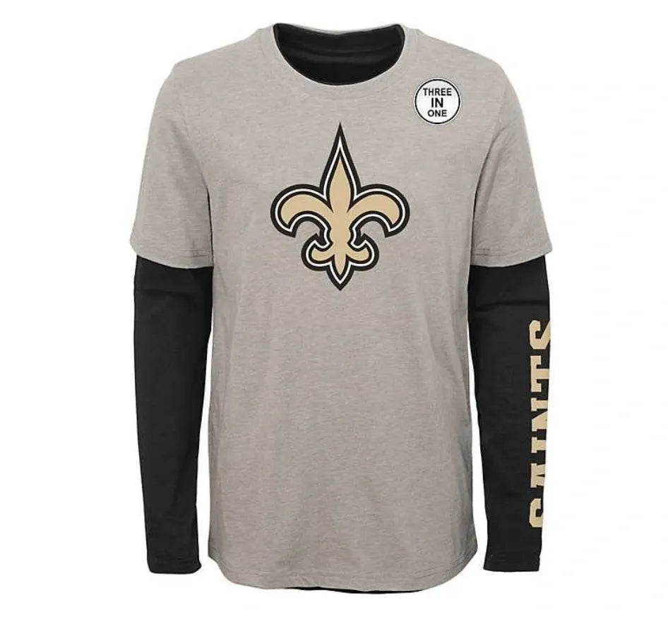 New Orleans Saints Boys' "Goal Line Stand" 3-in-1 T-shirt Combo