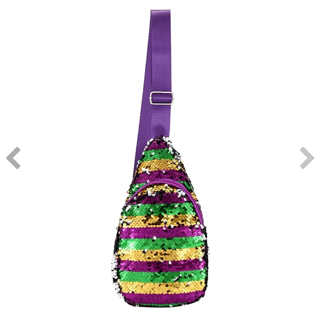 Mardi Gras Stripped Cross sholder Bag