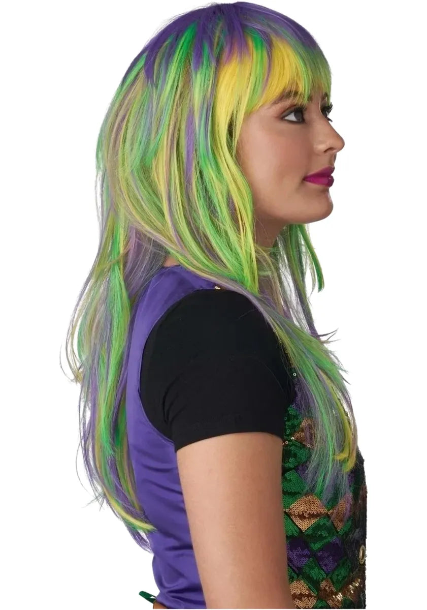 Women's Mardi Gras Multi-Colored Wig