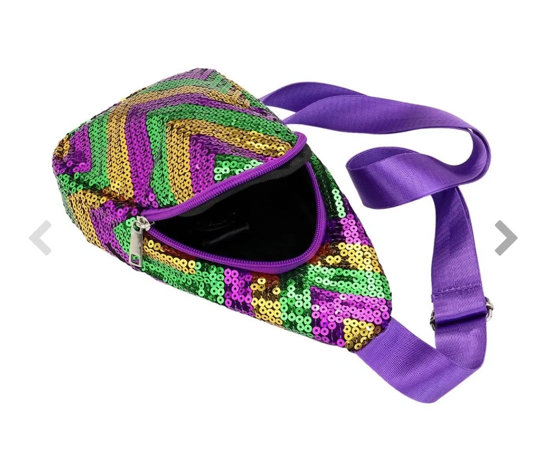 Mardi Gras Color Cross Shoulder Bag